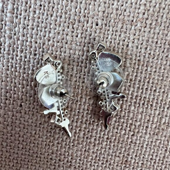 Kendra Scott ruby tone gold tone crystal ear crawlers shiny bling faux stone - Picture 4 of 5